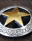 Western Screw Back Concho Nickle Brass Finished Star Round Saddle Bling