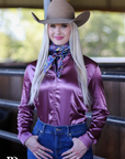 DARK MAUVE SATIN PERFORMANCE RODEO SHIRT