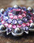 HILASON Western Screw Back Pink & Purple Rhinestone Crystal Bling Berry Concho