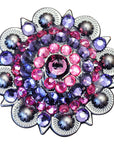 HILASON Western Screw Back Pink & Purple Rhinestone Crystal Bling Berry Concho