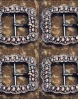 Western Screw Back Concho Copper Finished Belt Buckle With Rope Edge