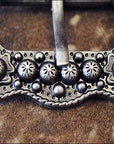 Western Screw Back Concho Silver Finished Belt Buckle With Rope Edge