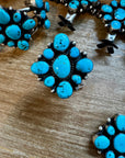 Complete Squash Blossom Set – Kingman Turquoise – Sterling Silver – Navajo Made by Wilson Dawes