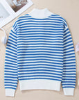 Blue Mock Neck Sweater -clearance