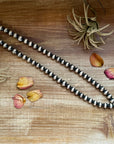 30 inch graduated 12 mm Sterling Silver Pearls hoop necklace