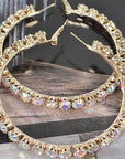 RHINESTONE HOOP EARRINGS