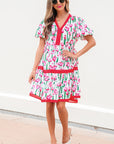Berkley Floral V Neck Bubble Babydoll Dress