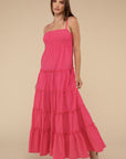 Woven Smocked Top Tiered Cami Maxi Dress