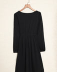 Julianna Button Up High Waist Long Sleeve Dress