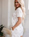Scottie Checkered Tee Drawstring Shorts Lounge Set