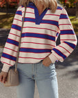 Genesis Stripe Polo Pullover Sweatshirt