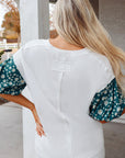 Aileen Floral Puff Sleeve Oversized Top