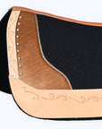 Hilason Western Wool Felt Horse Saddle Pad W/ Leather Along Boder