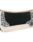 Hilason Western Wool Felt Horse Saddle Pad Zebra Print Leather