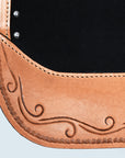 Hilason Western Wool Felt Horse Saddle Pad With Leather Border Black