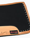 Hilason Western Wool Felt Horse Saddle Pad With Leather Border Black