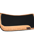 Hilason Western Wool Felt Horse Saddle Pad With Leather Border Black