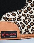 Hilason Western Wool Felt Horse Saddle Pad With Leopard Print Leather