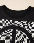 Checker Peace Sign Graphic T-Shirt