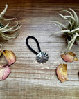 Sterling Silver Hair Tie – Small Stamped Concho