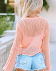 Ila Hollowed Eyelets Knit Bell Sleeve