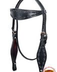 HILASON Western Horse Headstall Breast Collar Set Tack Genuine American Leather