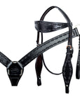 HILASON Western Horse Headstall Breast Collar Set Tack Genuine American Leather