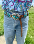 Turquoise Concho Belt – Sterling Silver – Native Made DM – One of a Kind
