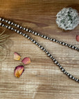 34 inch Necklace - 8-10 mm & 5 mm saucer Sterling Silver Pearls