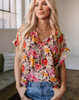 Rhea Floral Crew Neck Blouse