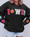 Howdy Patch Graphic Casual Sweatshirt
