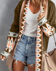 Aztec Geometric Open Front Cardigan