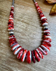 23" Red Spiny Oyster Graduated Necklace