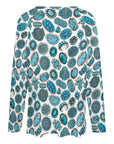 Baha Ranch Turquoise Crazy Long Sleeve Top