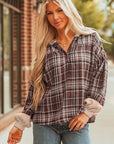 Lauren Plaid Patchwork Long Sleeve Hooded Top