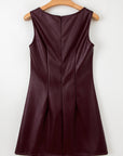 Vegan Leather Sleeveless Mini Dress