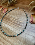 14.5-Inch Turquoise Rondelle & Sterling Torpedo Bead Choker