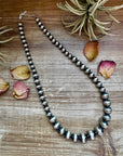 20 1/2 inch 8 to 14 mm Sterling Silver Pearls Necklace