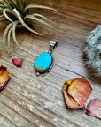Oval Pendant - Kingman Turquoise & Sterling Silver