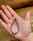 3 mm Sterling Silver Pearls earrings teardrop with 10 mm