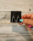 Sterling Silver Pearl & Black Onyx Dangle Earrings