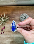 Lapis ring -adjustable - Lapis and sterling silver