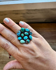 Round ring- size 6.5 - Sonoran Gold turquoise ring and sterling silver