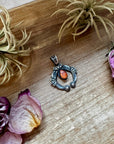 Naja Pendant with Orange & Purple Spiny Oyster – Sterling Silver – Native Made by KB