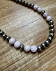 Faceted Kunzite & Sterling Silver Necklace – 8 mm Pearls – 20 Inch