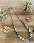 22 Inch purple Wampum shell and sterling silver pearls