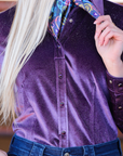 LAVENDER VELVET SPARKLE PERFORMANCE RODEO SHIRT