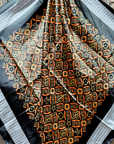 35X35" Black and Orange Multi Pattern Wild Rag / Scarf WR1033