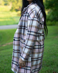 Lilia Plaid Button Up Lapel Jacket