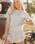 Etta Checkerboard Top and High Waist Skorts Outfit